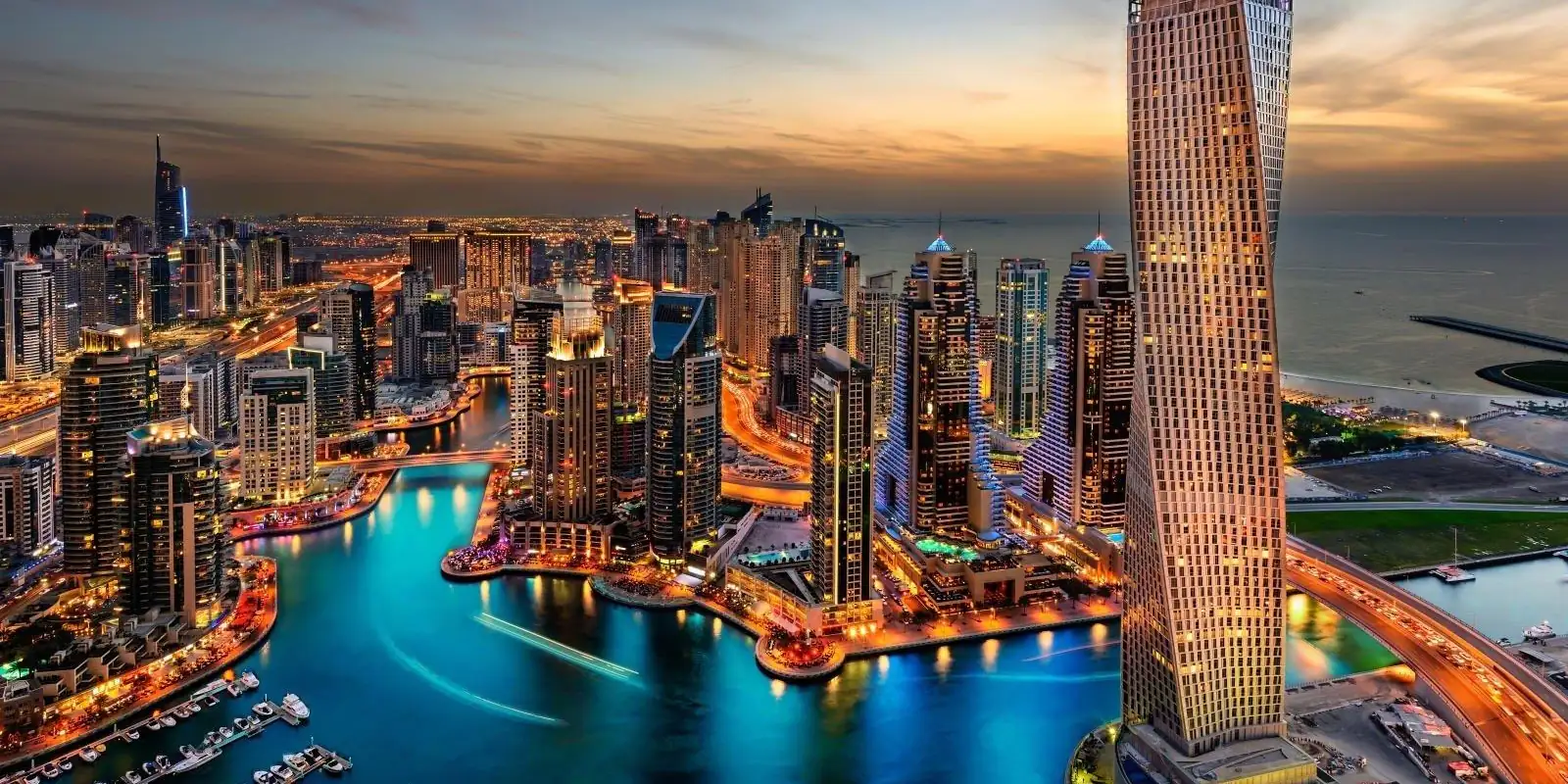 Dubai Marina at dusk